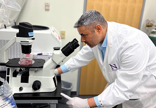 Randy Atwal working in the lab