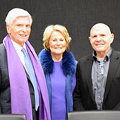 Pat and Shirley Ryan pose with Simpson Querrey Institute director Samuel Stupp
